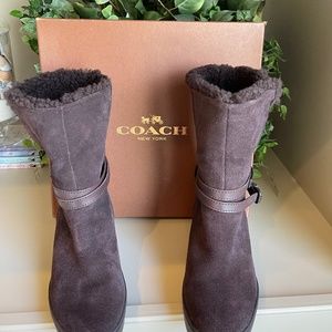 Coach Suede/Shearling Norell boots